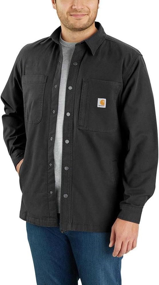 Carhartt Men's Rugged Flex Relaxed Fit Canvas Fleece Shirt Jac