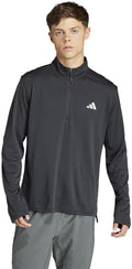 adidas mens Train Essentials Quarter-zip Long Sleeve T-shirt - Workout