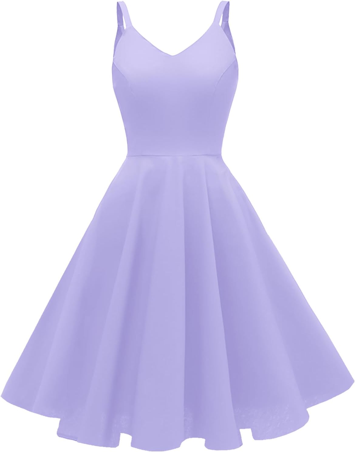 GOOBGS Women's 1950s Retro Vintage Spaghetti Strap Dress