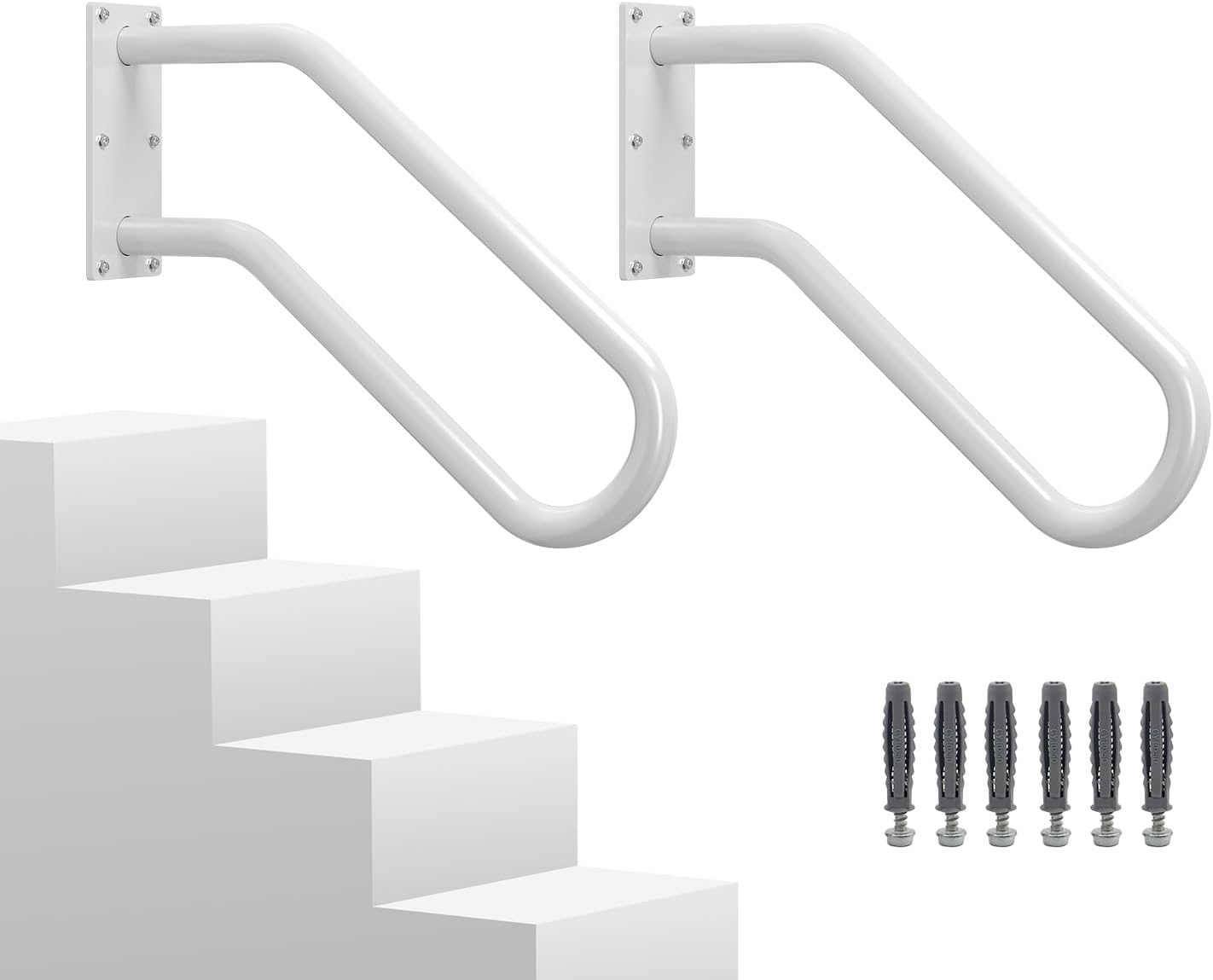 Hand Rails for Outdoor 1-2 Steps, Indoor Stairs, Bathroom Use