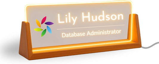LED Light Desk Name Plate - Custom Gift for Office Decor