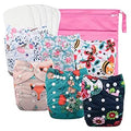 babygoal Reusable Cloth Diapers for Girls - Adjustable One Size Fit