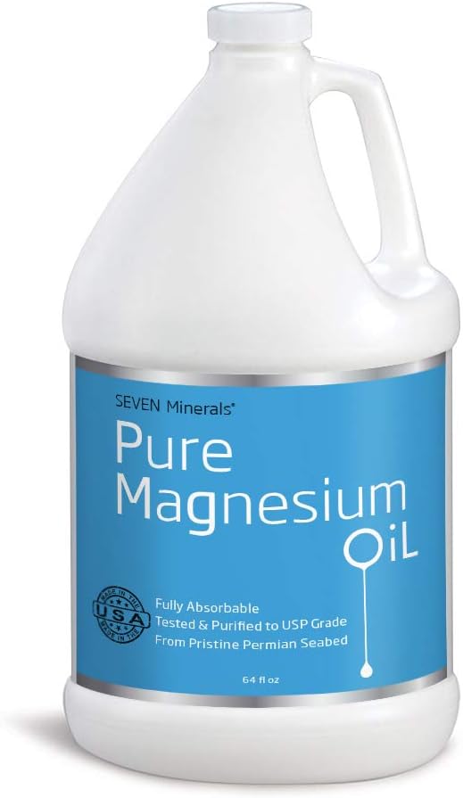 Seven Minerals Pure Magnesium Oil for Sore Muscles and Relaxation