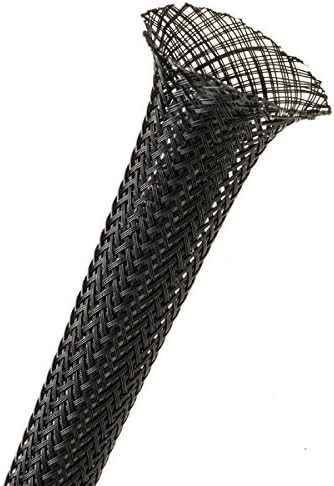 Electriduct 1.25 in Black PET Expandable Braided Sleeving Cable