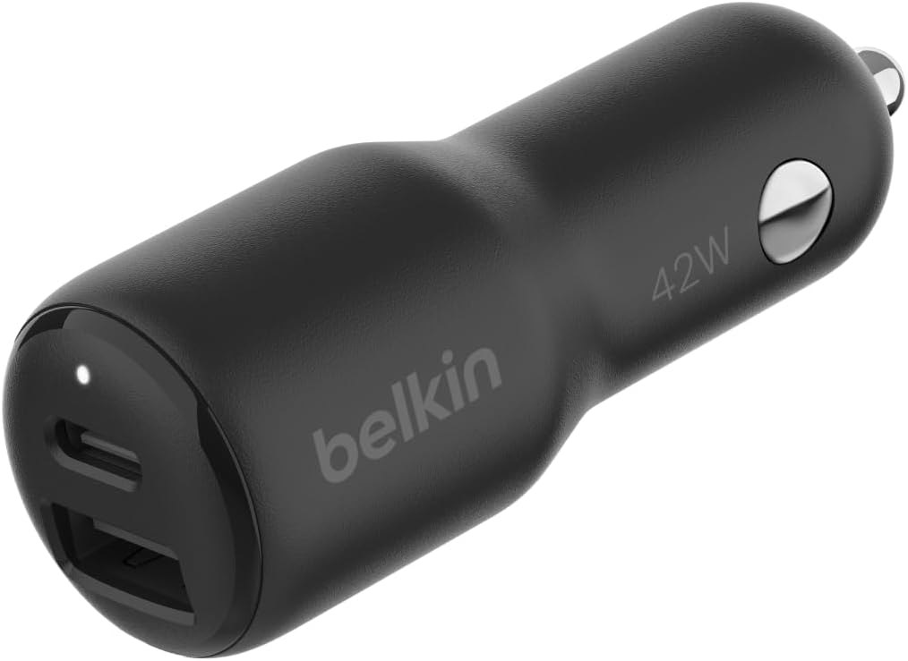 Belkin BoostCharge Dual Car Charger - Fast Charging for iPhone & Samsung