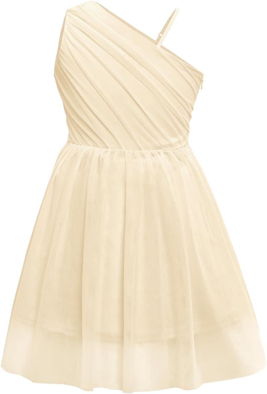 Batermoon Girls One Shoulder Dress for Summer Parties & Events