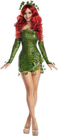 Poisonous Villain Sexy Cosplay Dress Set - Sequin Ivy Costume