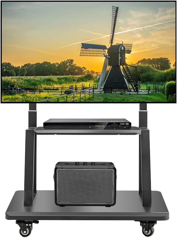 Adjustable Mobile TV Cart for 42-86 Screens - 176lbs Capacity