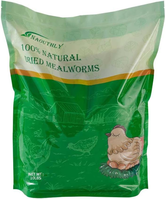 Bulk Dried Mealworms 10Lb Bag - Premium Non-GMO Chicken Feed