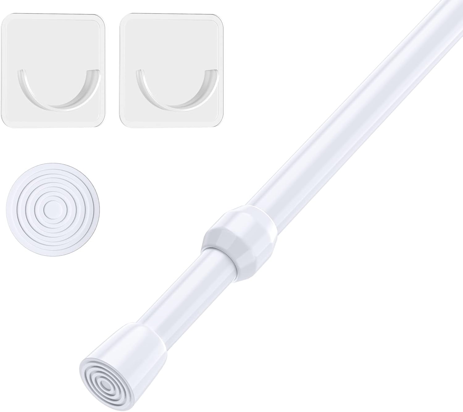Adjustable Spring Tension Rod 26-39 White