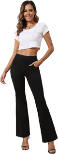 High Waisted Dress Pants for Women Petite/Regular/Tall - Flare Pull On