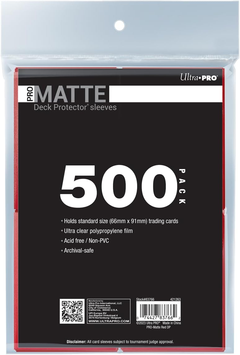 Ultra PRO 500ct Red PRO-Matte Card Sleeves for Collectors