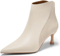 Womens Kitten Heel Ankle Boots Pointed Toe - Low Heel Comfort