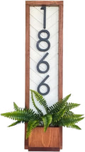Fairview Vertical Address Sign Planter - Readable Modern House Numbers