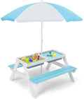 Kids Picnic Table 4-in-1 Cedar Sand & Water Table - Convertible