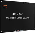 MaxGear Glass White Board 48x36 in - Frameless Magnetic Dry Erase