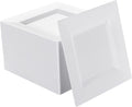 100 Pack White Plastic Square Dessert Plates 6.5 in - Durable Party