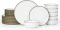 Famiware Nature Plates and Bowls Set, 18 Piece Dinnerware Set
