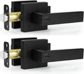 Privacy Door Levers Matte Black 2 Pack - Keyless Bedroom/Bathroom