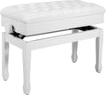 Piano Bench Adjustable Duet - Double Wide Wooden Keyboard Bench
