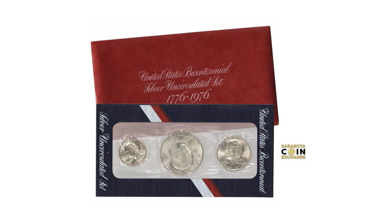 1976 Unc Silver Red Pack Coins in Original Mint Packaging