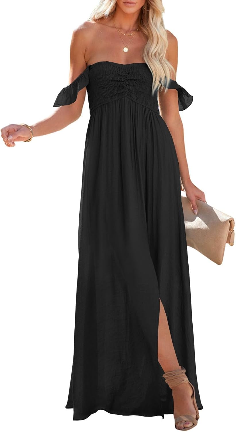 Stylish Women's Summer Off The Shoulder Maxi Dress for Any Occasion