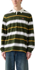 Levi's Mens Classic Long Sleeve Rugby Shirt - Timeless Two-Tone Style