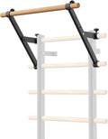 DHT Wood Stall Bar Swedish Ladder Suspension Trainer - 9 Rods, Black