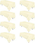 Beige Tablecloth 60 x 126 in Rectangular for 8 ft Tables - Wrinkle