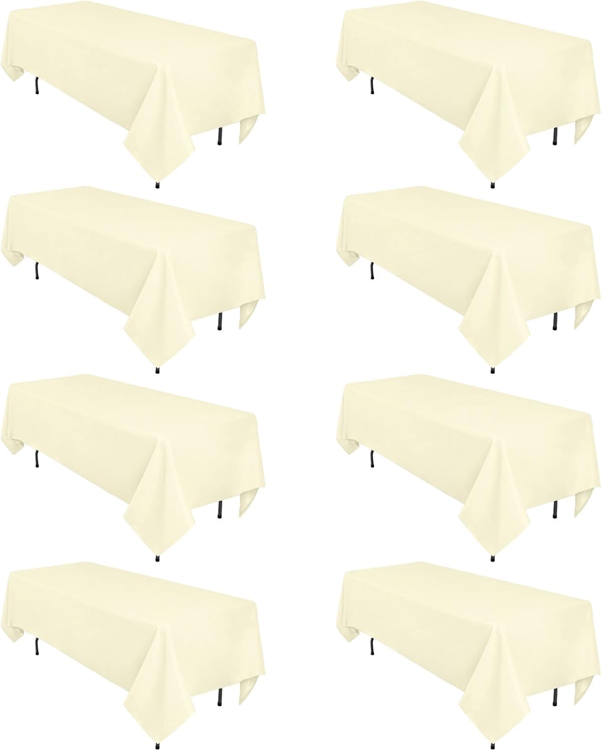 Beige Tablecloth 60 x 126 Inch for 8 Foot Rectangle Tables