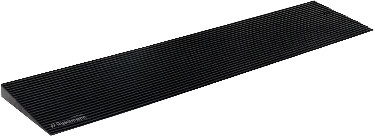 Ruedamann 1.2in Rise Rubber Threshold Ramp for Wheelchairs