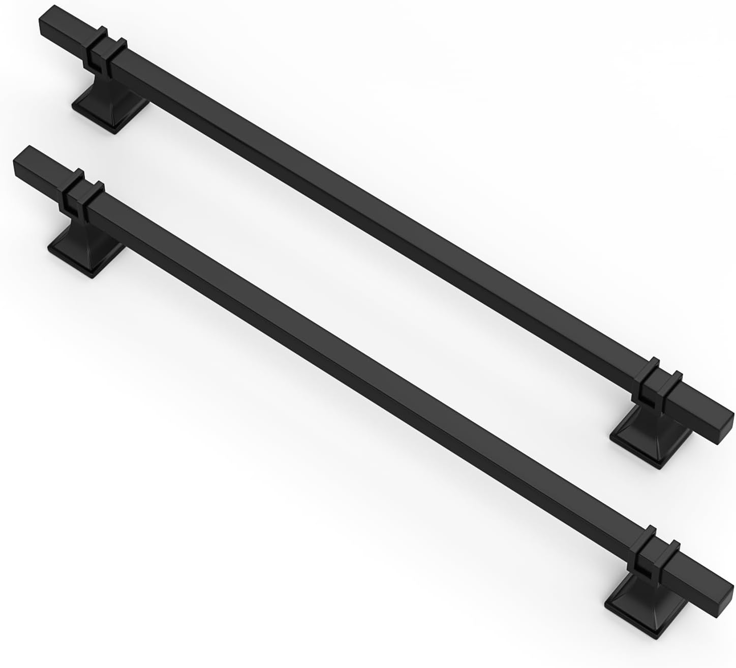 10 Pack 10 Inch Black Square Matte Cabinet Pulls for Kitchens