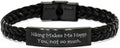 Hiking Braided Leather Bracelet - Classic Gift for Hikers