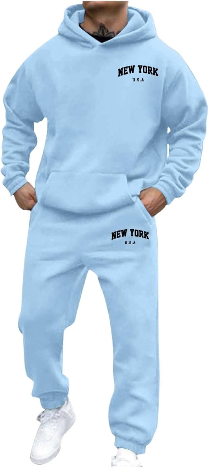 Men's 2-Piece Sweatpants & Hoodie Set for Athletic Style