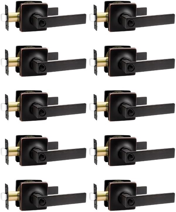 Mengico Oil Rubbed Bronze Door Handle Privacy Lever for Bedrooms