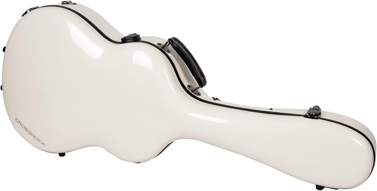 Premium TSA-Lock Classical Guitar Case in Milky White
