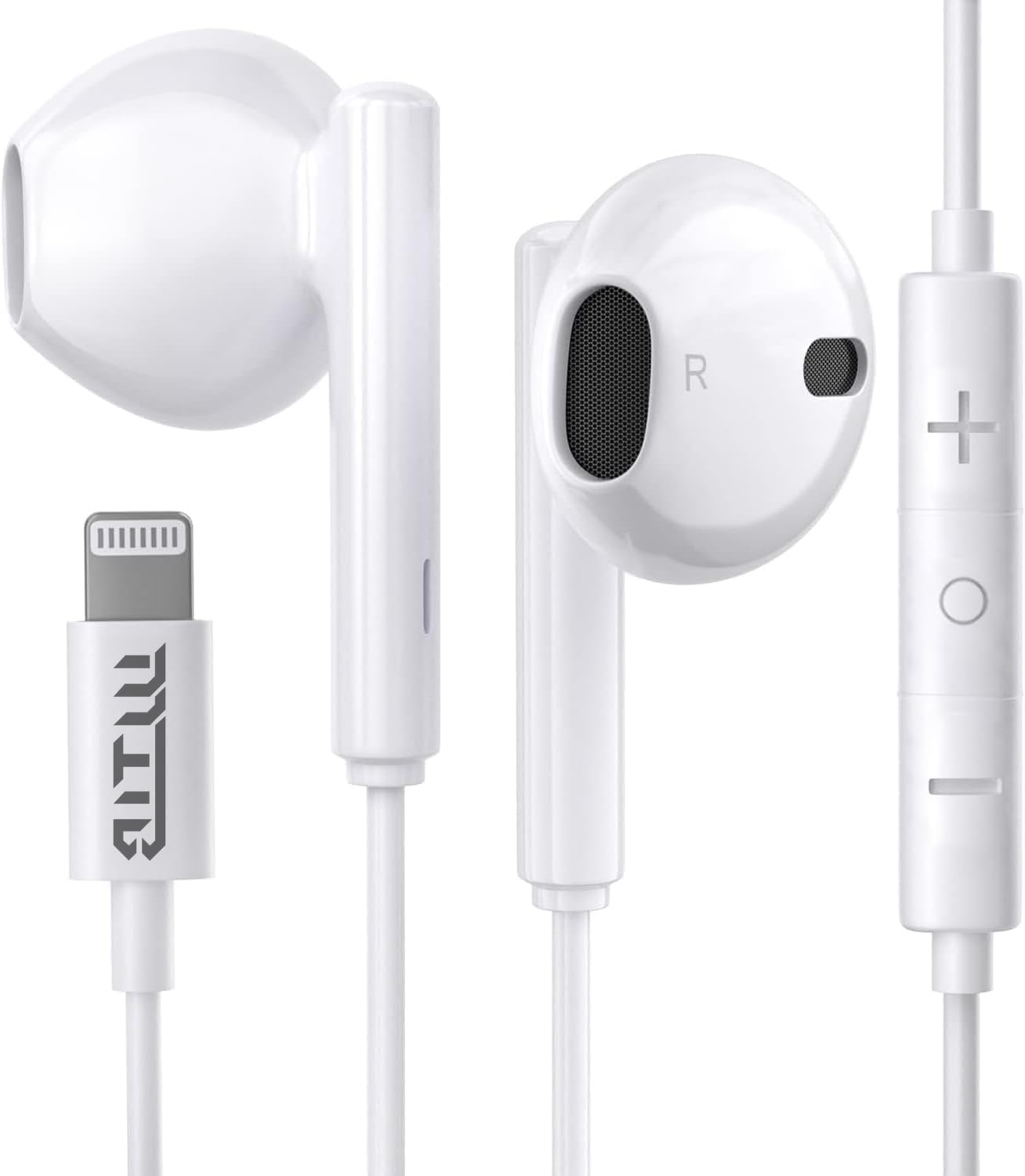 iPhone Wired Earbuds with Microphone & Controls - Compatible with iPhone 14/12/11/SE, 1 Pack