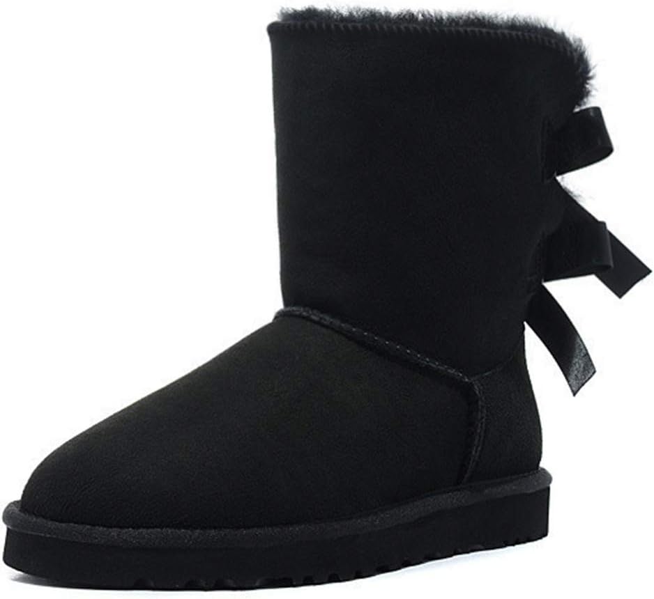 JOY IN LOVE Women's Mid-Calf Snow Boots with Back Bows