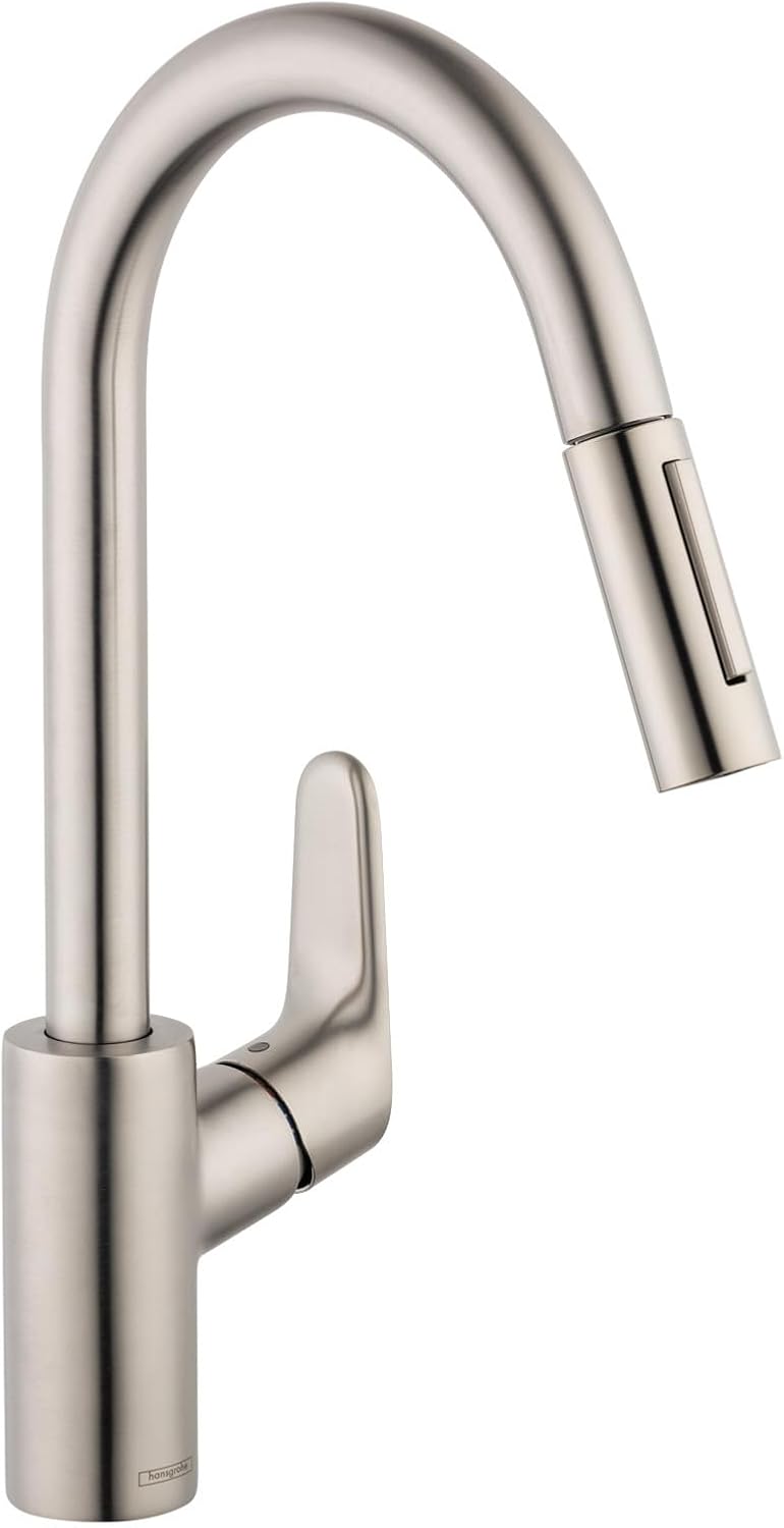 Focus Stainless Steel High Arc Kitchen Faucet with Pull Down Sprayer