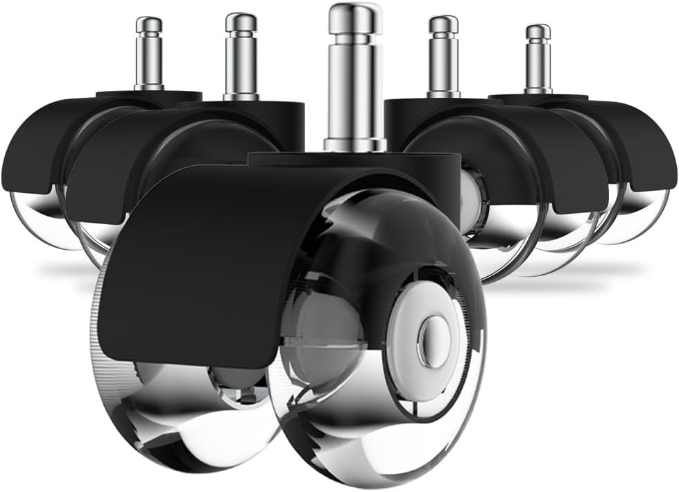 Minewill 2 Heavy Duty Office Chair Wheels - Silent & Safe Roll, 2200Lbs Capacity