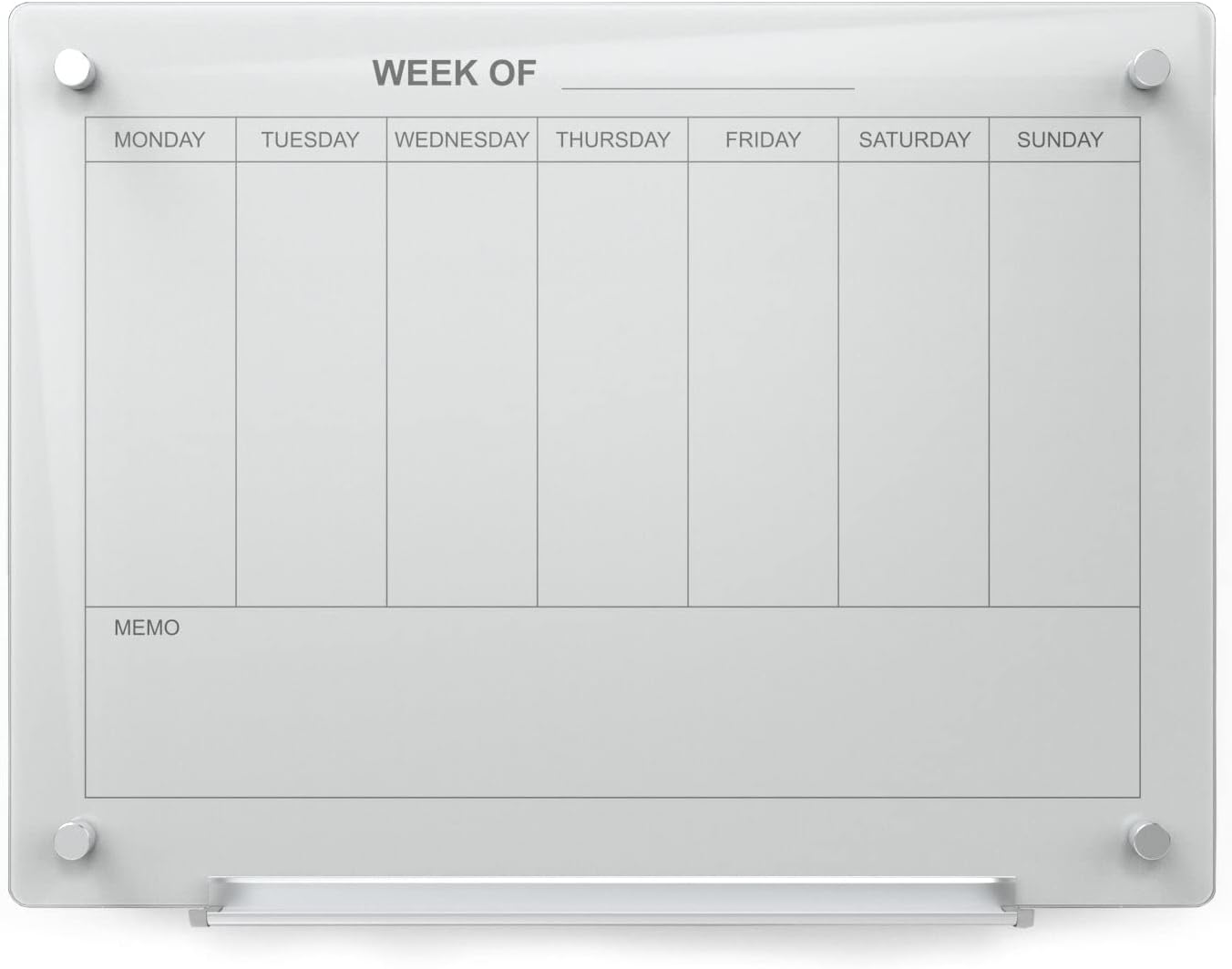 Magnetic White Weekly Calendar Dry-Erase Board Set for Planning