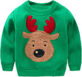 Baby Boys Girls Christmas Reindeer Fleece Crewneck Sweatshirt - Warm