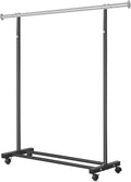Clothes Rack 52.17 in Heavy Duty Rolling Garment Rack - 130LB Capacity