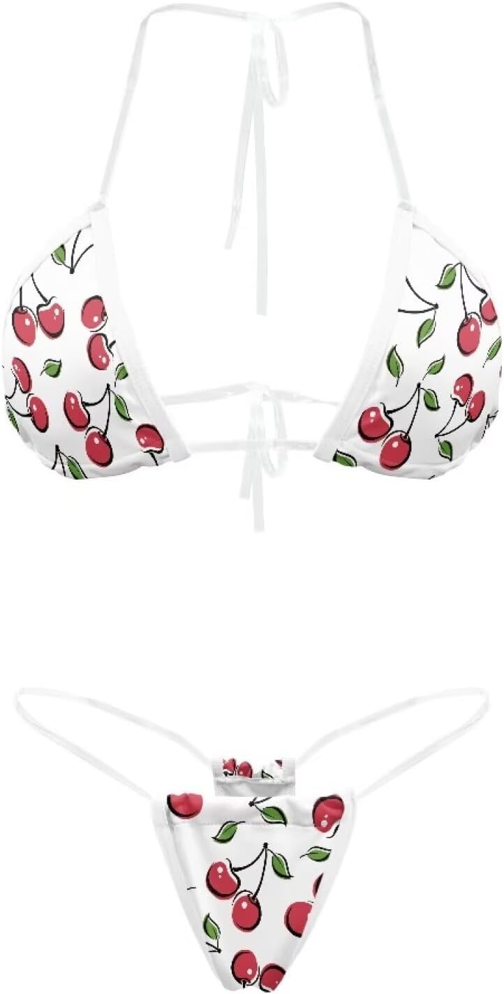Sexy High Rise Thong Bikini Set | Clear Straps