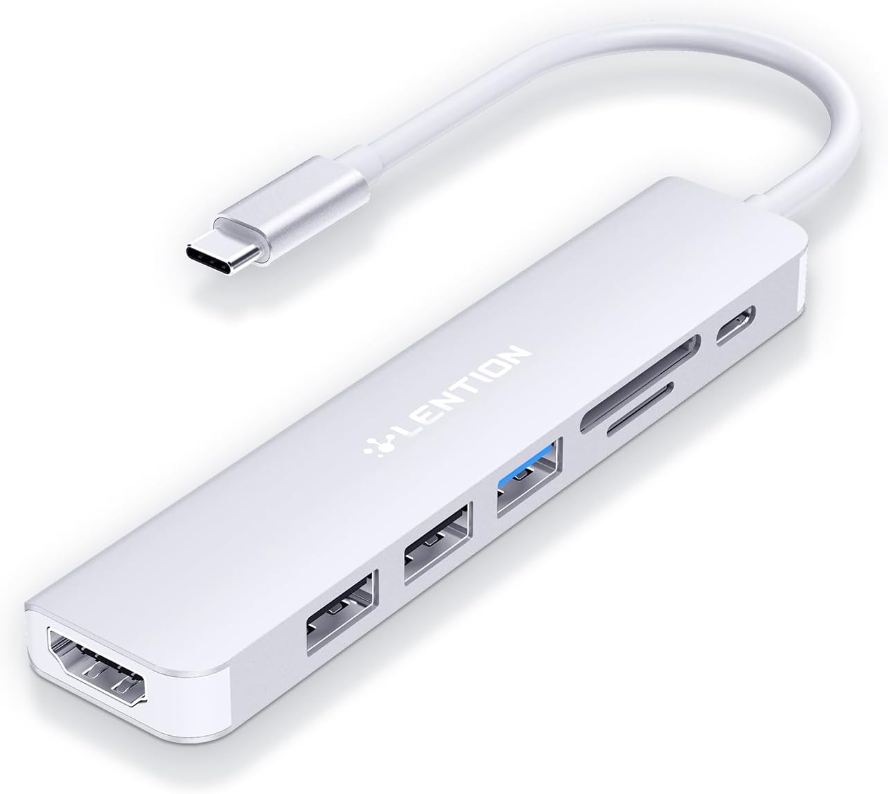 Lention USB C Hub: 100W Charging, 4K HDMI, Dual Card Reader & More!