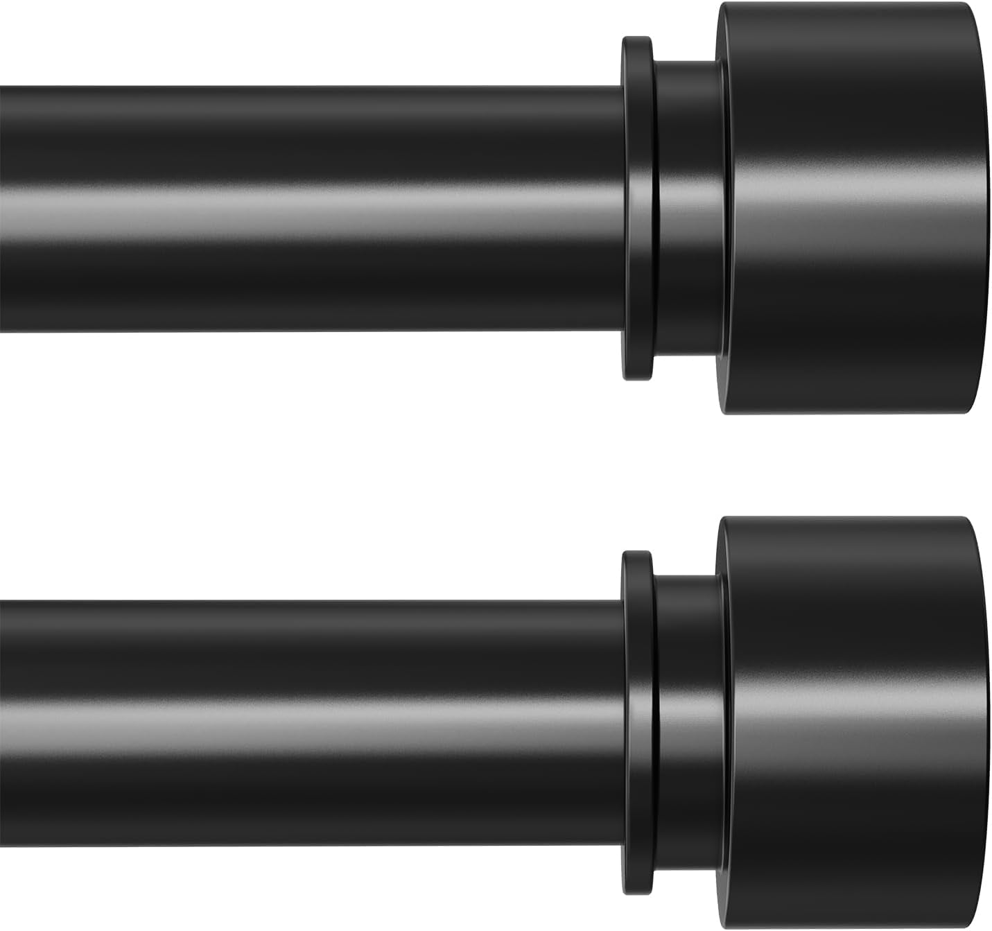 Modern Black Curtain Rods for Windows 30 to 56 Inch, 2 Pack