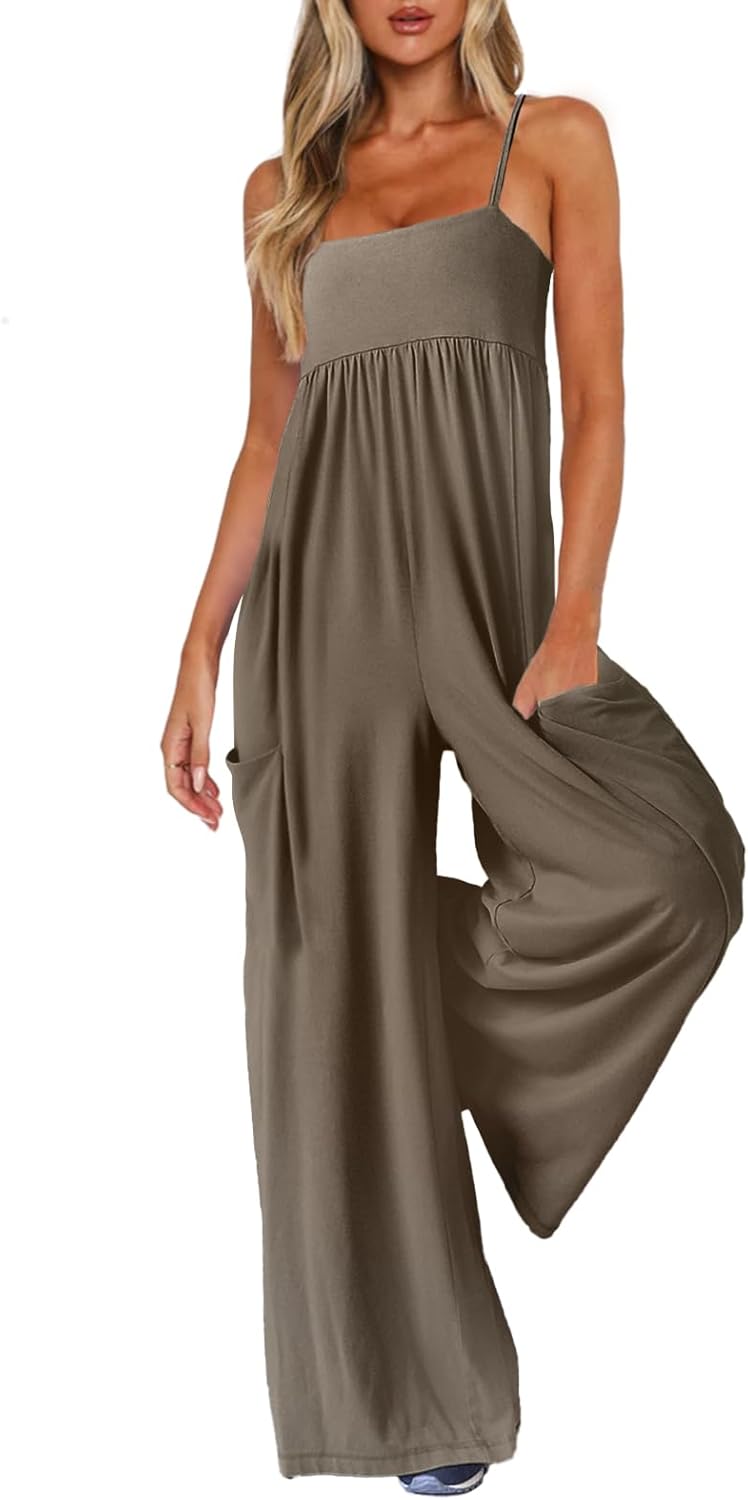 Stylish Women's Jumpsuits with Spaghetti Straps and Pockets