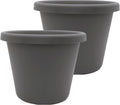 Classic Round Plastic Plant Pot with Rolled Rim - Durable 15.5 in