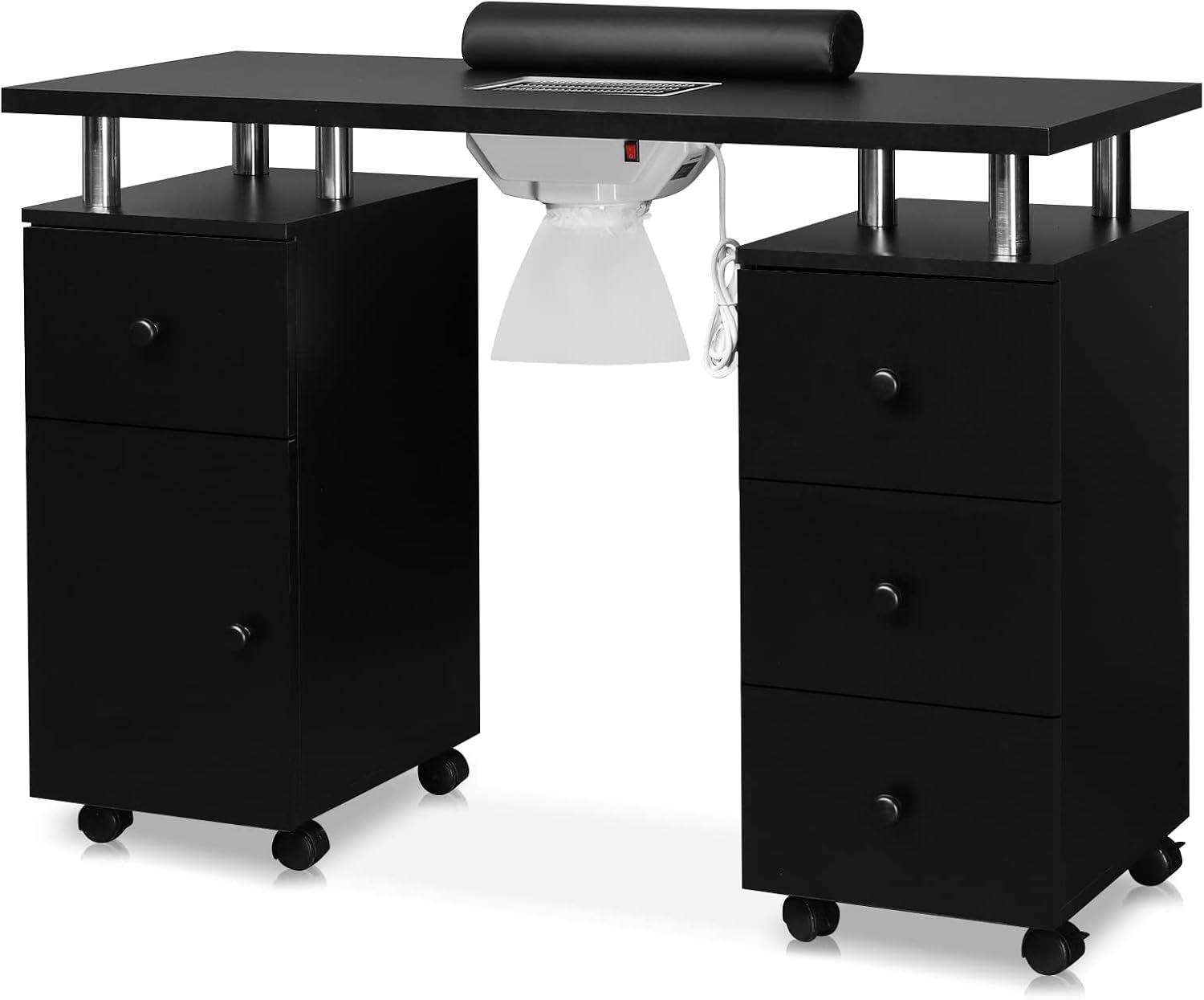 OmySalon Manicure Table with Electric Dust Collector & Storage
