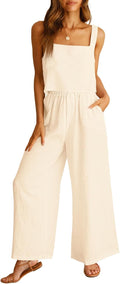 Women's 2 Piece Linen Rayon Outfit - Casual Summer Beach Set